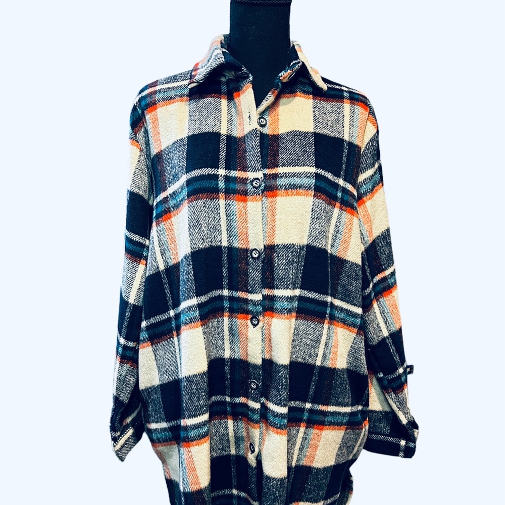 Adora long flannel shacket